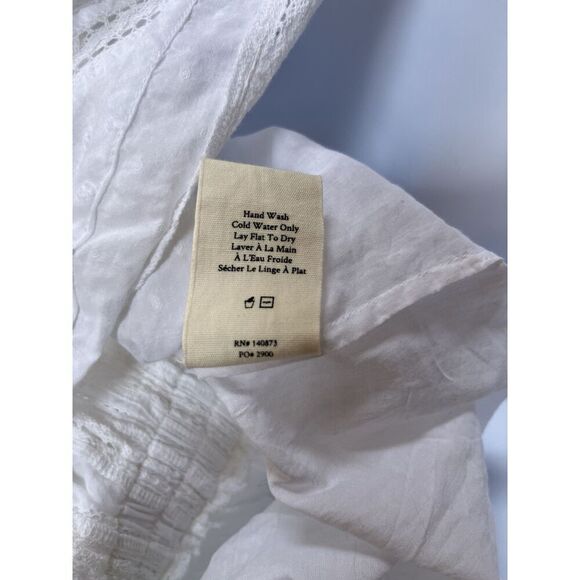Love Shack Fancy Cotton Natasha Heritage Mini Dress White Ruffle Lace Size L 10 - Picture 9 of 16